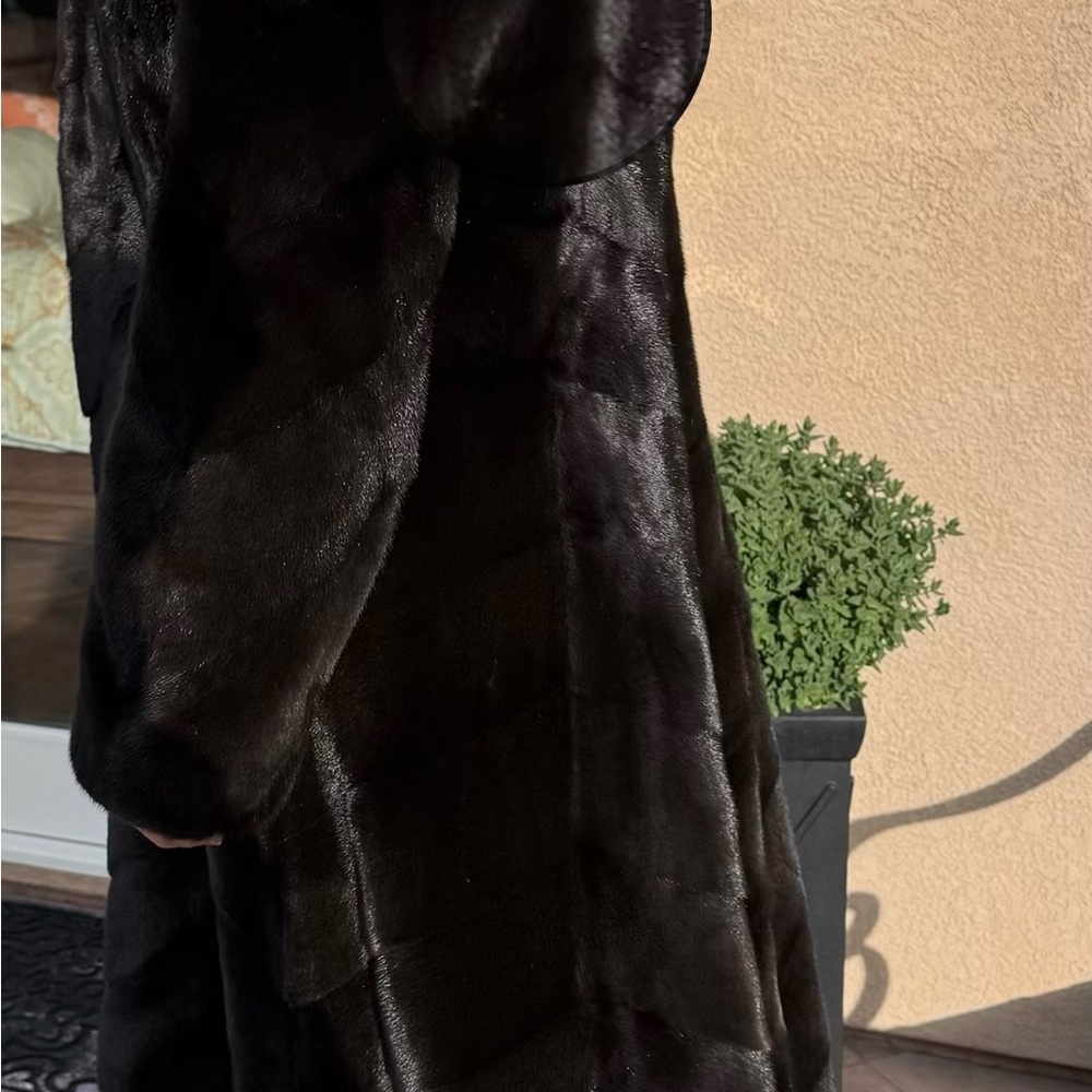 Designed by Zandra Rhodes - Neiman Marcus, Full-length Black Mink Fur Coat - Picture 12 of 15